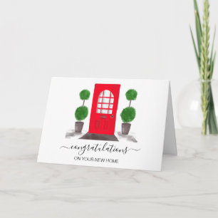 rote Tür Happy Home Jubiläumstür Illustration Karte
