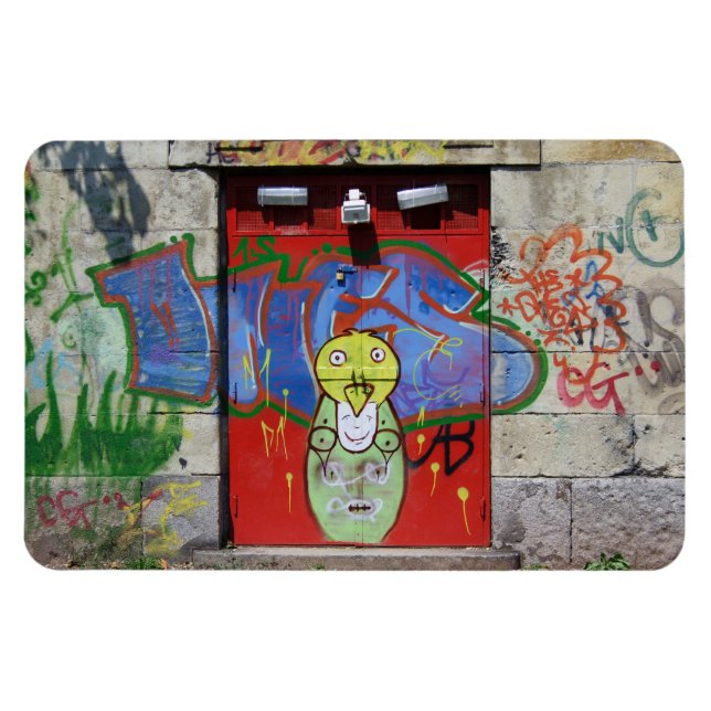 Rote Tür Magnet (Horizontal)