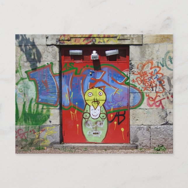 Rote Tür Postkarte (Vorderseite)