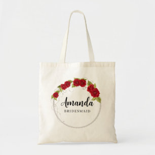 Rote türkische Rose Minimalistische Bridesmaid Tot Tragetasche