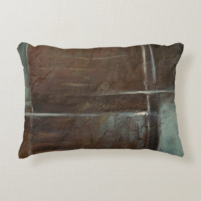 Rote u. graue Backsteinmauer Dekokissen (Vorderseite)