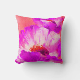 Rote u. rosa Watercolor-Blumen Kissen