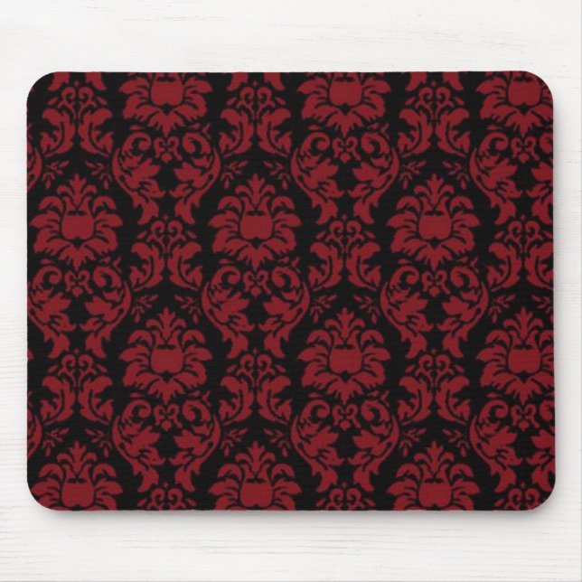 Rote u. schwarze gotische Mausunterlage Mousepad (Vorne)