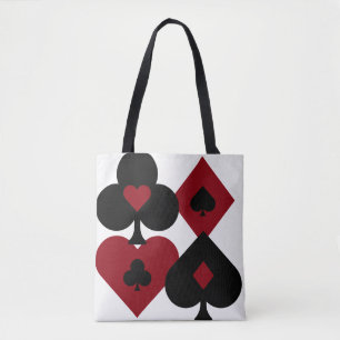 Rote u. schwarze Poker-Kartensatz-Anzüge Tasche