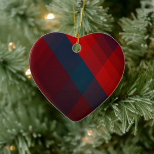 Rote und blaue Art Cross Muster Ornament