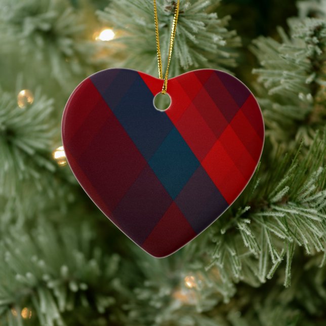 Rote und blaue Art Cross Muster Ornament (Baum)