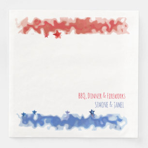 Rote und blaue Bars mit Sta, 4. Juli Serviette