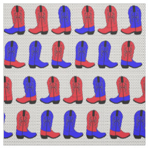 Rote und blaue Cowboy-Stiefel im Hintergrund Stoff