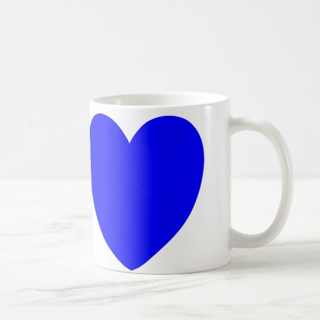Rote und blaue Herzen, abstrakter Kunst-Druck Kaffeetasse (Rechts)