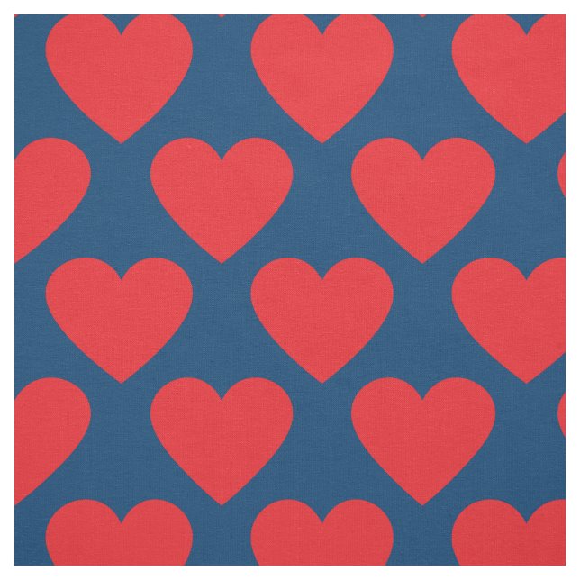 Rote und blaue Herzen Stoff (Muster)