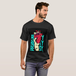 Rote und blaue Herztrassen T-Shirt