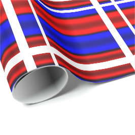 Rote und blaue horizontale Streifen Geschenkpapier