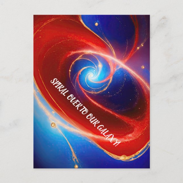 Rote und blaue kosmische Spirale Postkarte (Vorderseite)
