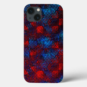 Rote und blaue Kratzer in Quadraten oder Würfeln Case-Mate iPhone Hülle