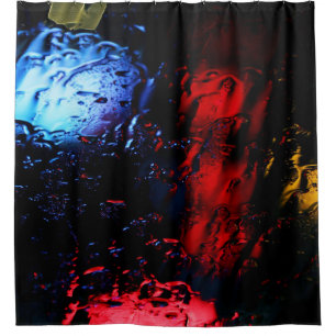 rote und blaue LED-Lampe Duschvorhang