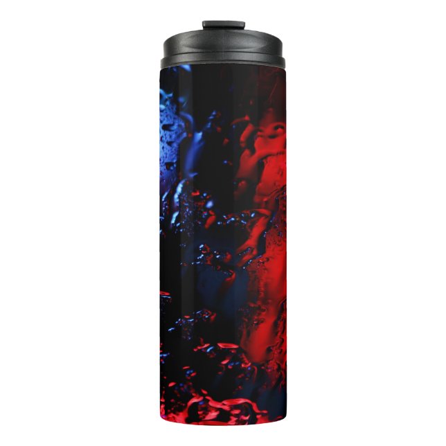 rote und blaue LED-Lampe Thermosbecher (Vorderseite)