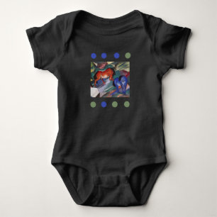 Rote und Blaue Pferde Baby Strampler