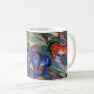 Rote und Blaue Pferde Kaffeetasse