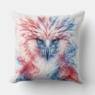 Rote und blaue philippinische Adler-Geometrie-Kuns Kissen