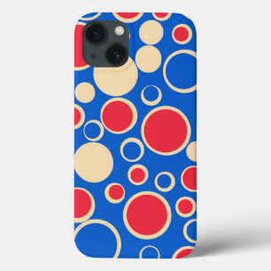 Rote und blaue Punkte auf blau Case-Mate iPhone Hülle
