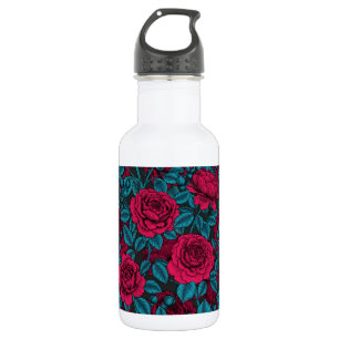 Rote und blaue Rose Edelstahlflasche