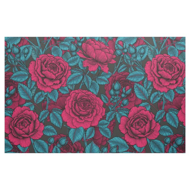 Rote und blaue Rose Stoff (Fat Quarter (45,7 x 55,9 cm))