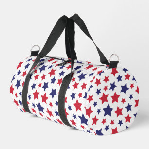 Rote und blaue Sterne, 4. Juli, weißer Hintergrund Duffle Bag