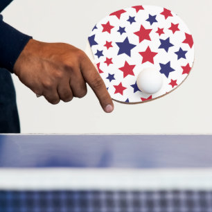 Rote und blaue Sterne, 4. Juli, weißer Hintergrund Tischtennis Schläger