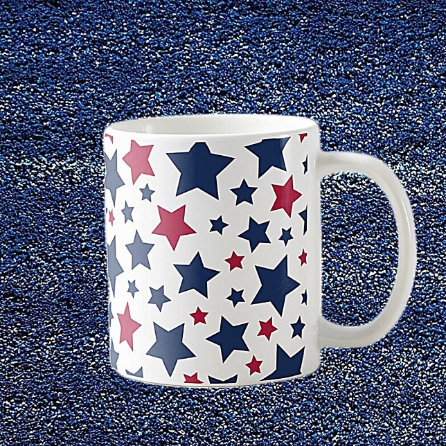Rote und Blaue Sterne - Muster der amerikanischen  Kaffeetasse (Von Creator hochgeladen)