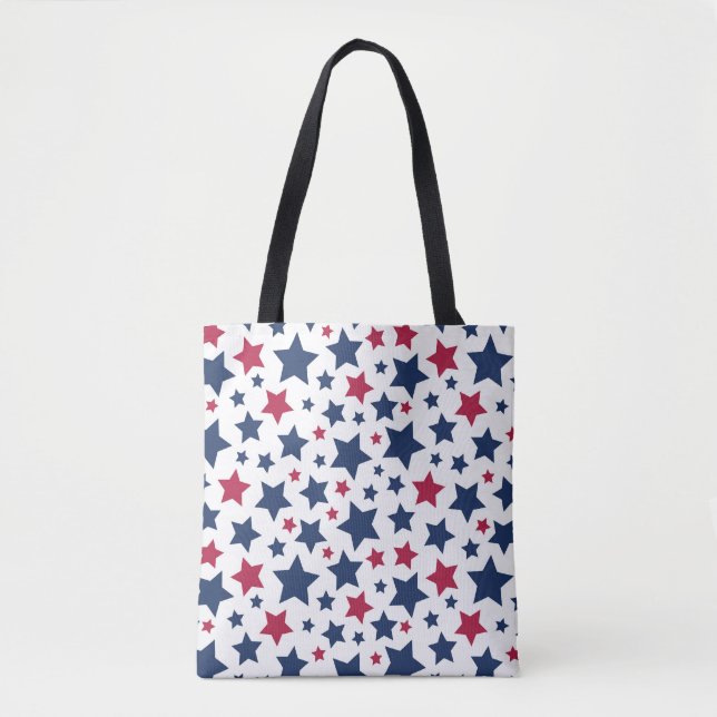 Rote und Blaue Sterne - Muster der amerikanischen  Tasche (Vorderseite)
