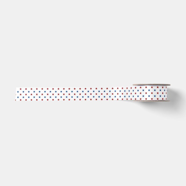 Rote und Blaue Sterne Patriotische Ribbon Satinband (Vorderseite)
