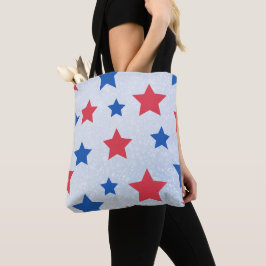 Rote und blaue Sterne Totbeutel Tasche
