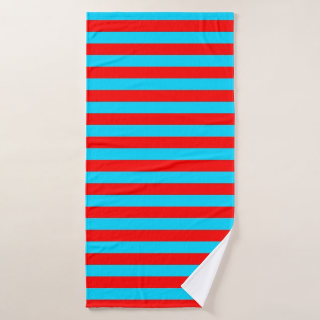 Rote und blaue Streifen Badehandtuch (Badehandtuch)