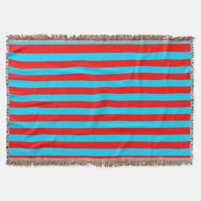 Rote und blaue Streifen Decke (Vorderseite)