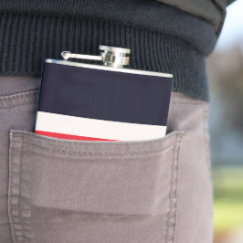 Rote und blaue Streifen Flachmann