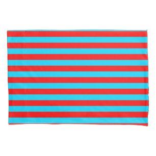 Rote und blaue Streifen Kissenbezug