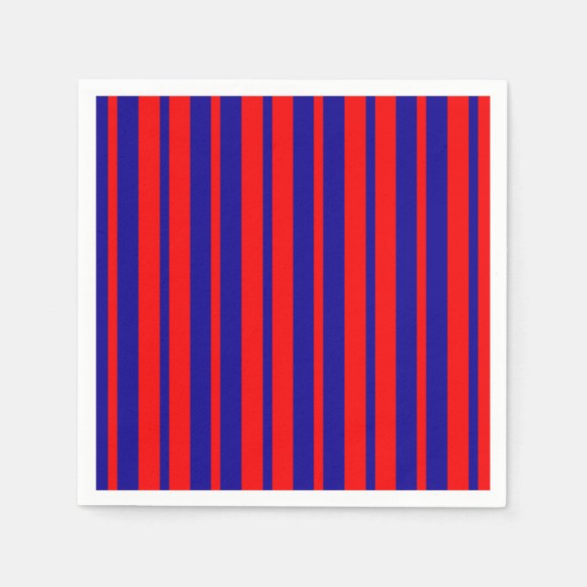 Rote und blaue Streifen Serviette (Vorderseite)