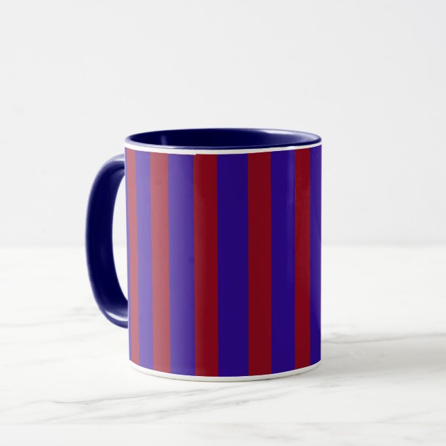 Rote und blaue Streifen-Tasse Tasse (Vorderseite Links)