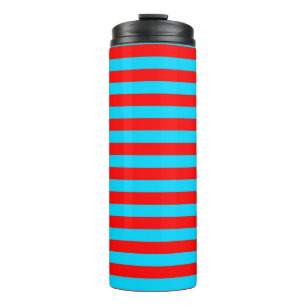 Rote und blaue Streifen Thermosbecher
