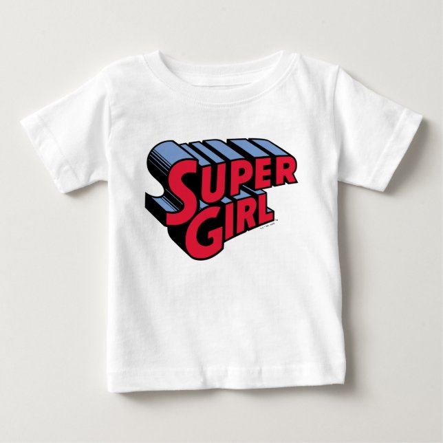 Rote und blaue Supergirl-Logo Baby T-shirt (Vorderseite)