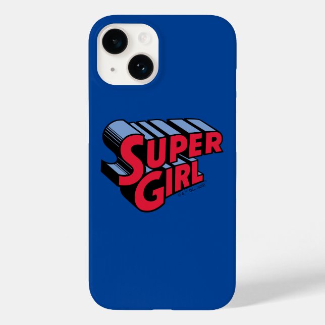 Rote und blaue Supergirl-Logo Case-Mate iPhone 14 Hülle (Rückseite)