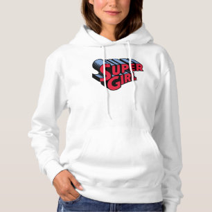 Rote und blaue Supergirl-Logo Hoodie