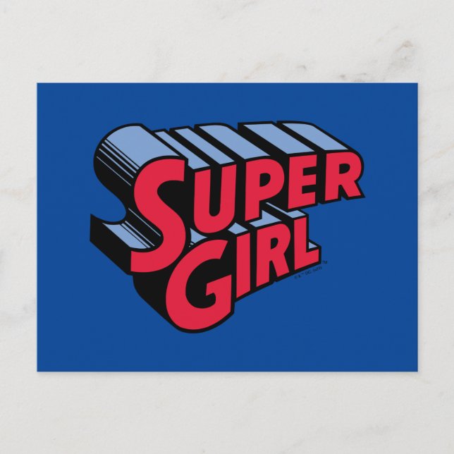 Rote und blaue Supergirl-Logo Postkarte (Vorderseite)