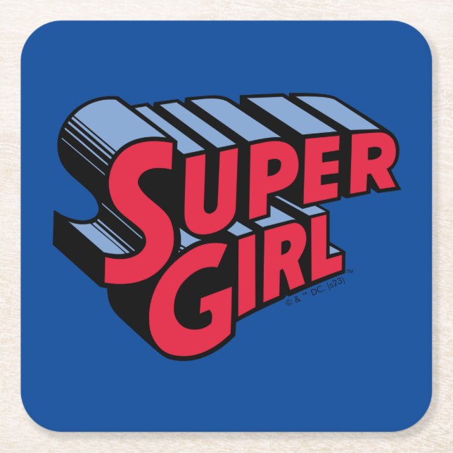 Rote und blaue Supergirl-Logo Rechteckiger Pappuntersetzer (Vorderseite)