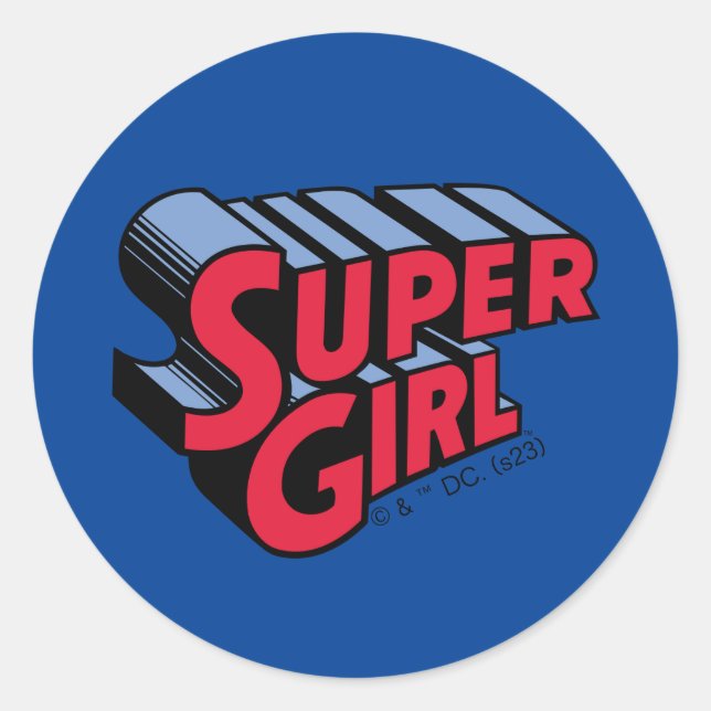Rote und blaue Supergirl-Logo Runder Aufkleber (Vorderseite)