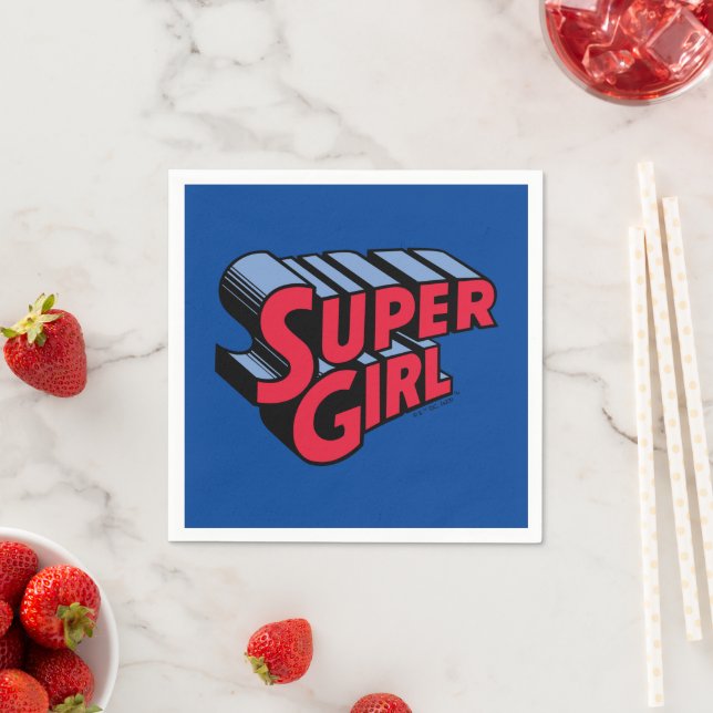 Rote und blaue Supergirl-Logo Serviette (Beispiel)