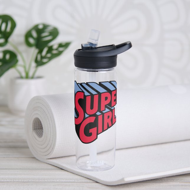 Rote und blaue Supergirl-Logo Trinkflasche (Yoga)