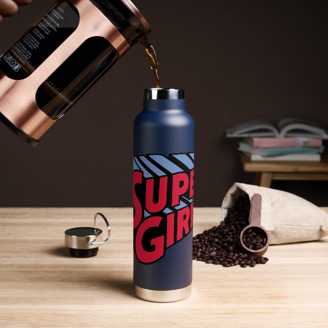 Rote und blaue Supergirl-Logo Trinkflasche (Kaffee)