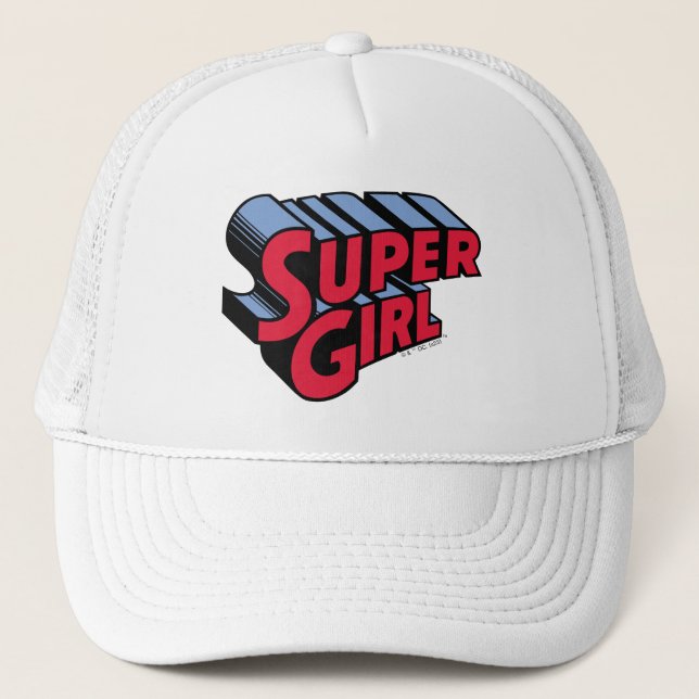 Rote und blaue Supergirl-Logo Truckerkappe (Vorderseite)