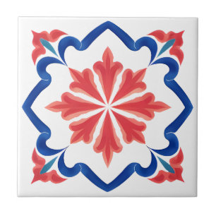 Rote und blaue Türkische Iznik Kunst, Dichtung und Fliese